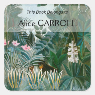 Sticker Carré Henri Rousseau - La jungle équatoriale