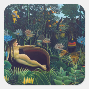Sticker Carré Henri Rousseau - Le Rêve / The Dream