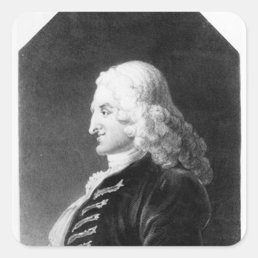 Sticker Carré Henry Fielding gravé par Samuel Freeman (Devant)