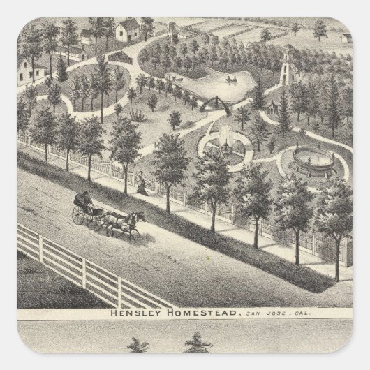 Sticker Carré Hensley, Résidences de haricots (Devant)