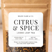 Sticker Carré Herbal Tea Simple Minimalist Ingredients Label