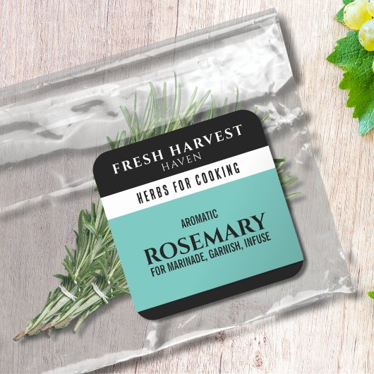 Sticker Carré Herbe cyan minimaliste