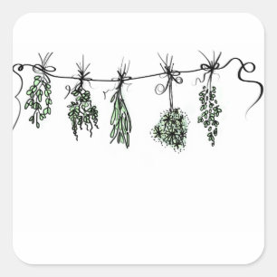 Sticker Carré Herbes du jardin