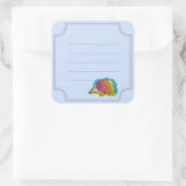 Sticker Carré Hérisson multicolore joli (Sac)