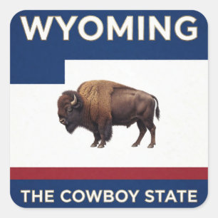 Sticker Carré Héritage de l'État Cowboy du Wyoming