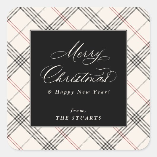 Sticker Carré HERITAGE | Neutral Tartan Christmas (Devant)