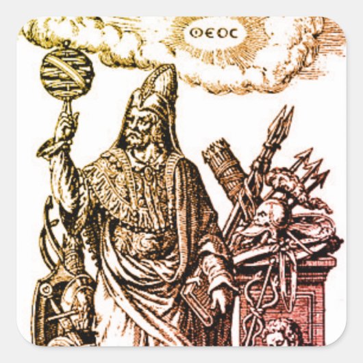 Sticker Carré Hermes Trismegistus (Hermes le plus grand des Thri (Devant)