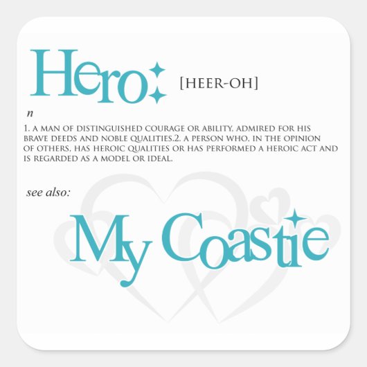 Sticker Carré Héros (Devant)