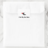 Sticker Carré Héros de hockey sur luge (Sac)