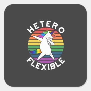 Sticker Carré Hetero Flexible LGBT Lesbian bisexuel Trans