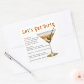 Sticker Carré Heure de cocktail Obtenons une recette de martini  (Enveloppe)