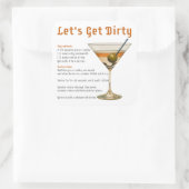 Sticker Carré Heure de cocktail Obtenons une recette de martini  (Sac)