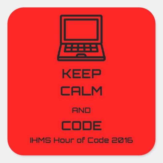 Sticker Carré Heure De Code IHMS 2016 (Devant)