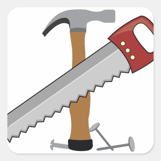 Sticker Carré Heure de l'outil (Devant)