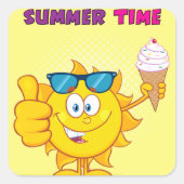 Sticker Carré Heure d'été (Devant)