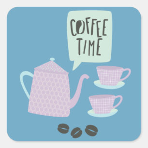 Sticker Carré Heure du café