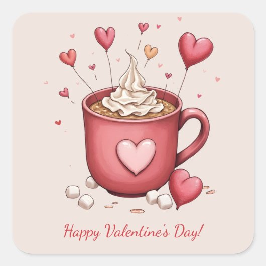 STICKER CARRÉ HEUREUSE SAINTE-VALENTIN ! (Devant)