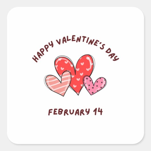 Sticker Carré Heureuse Sainte-Valentin 2023 - Saint Valentin 14 (Devant)