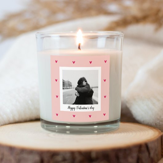 Sticker Carré Heureuse Sainte-Valentin | Coeur rose et rouge | C