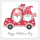 Sticker Carré Heureuse Sainte-Valentin moderne rouge personnalis (Devant)