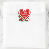 Sticker Carré Heureuse Sainte-Valentin Red Heart & Roses (Sac)
