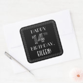 Sticker Carré HEUREUX 14E ANNIVERSAIRE ; Style Art Déco ; Nom pe (Enveloppe)