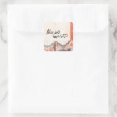 Sticker Carré Heureux de vous rencontrer (Sac)
