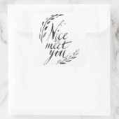 Sticker Carré Heureux de vous rencontrer (Sac)