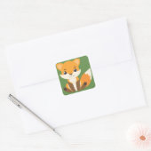 Sticker Carré Heureux Fox (Enveloppe)