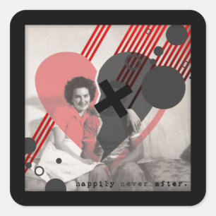 Sticker Carré heureux jamais après