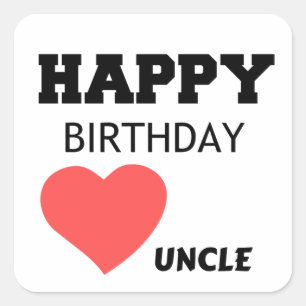 STICKER CARRÉ HEUREUX ONCLE D'ANNIVERSAIRE