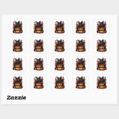 Sticker Carré Hex, le T-shirt chat noir Halloween (Feuille)