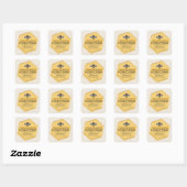 Sticker Carré Hexagone Jaune Moderne 3D Stylisé Bee Honeycomb (Feuille)