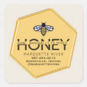 Sticker Carré Hexagone Jaune Moderne 3D Stylisé Miel d'ivoire d' (Devant)