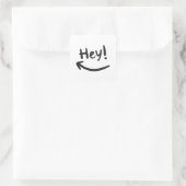 Sticker Carré Hey souriant (Sac)