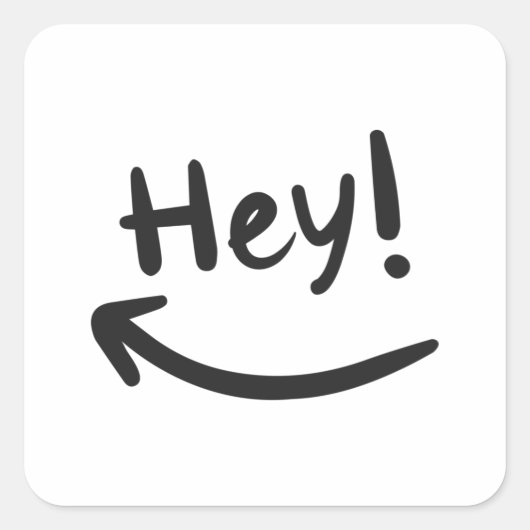 Sticker Carré Hey souriant (Devant)