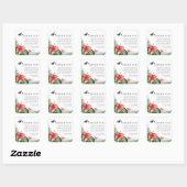 Sticker Carré Hibiscus Tropical Custom Text Graduation Merci (Feuille)