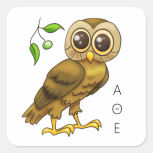 Sticker Carré Hibou d'Athéna