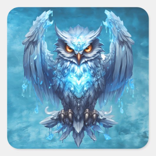 Sticker Carré Hibou d'esprit gelé (Devant)
