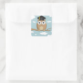 Sticker Carré Hibou diplômé (Sac)