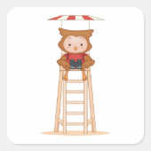 Sticker Carré Hibou Lifeguard (Devant)