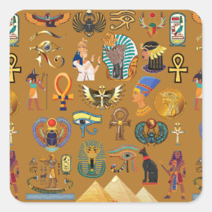 Sticker Carré Hiéroglyphique égyptien ancien -Hiéroglyphie Motif