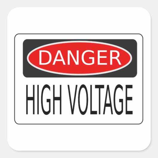 Sticker Carré High voltage danger (Devant)