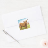Sticker Carré Highland Cow (Enveloppe)
