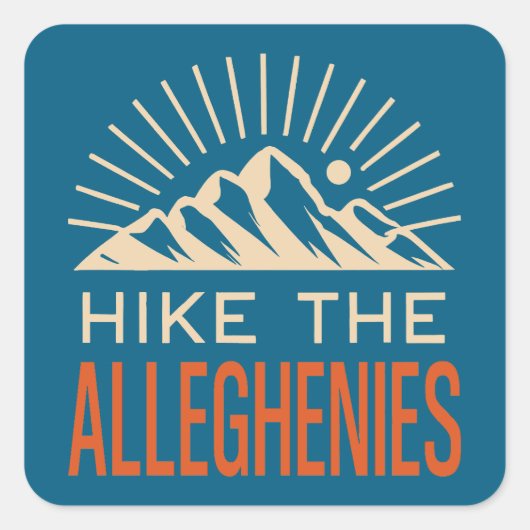 Sticker Carré Hike The Allegheny Mountains Sunburst (Devant)