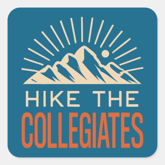 Sticker Carré Hike The Collegiate Mountains Sunburst (Devant)