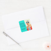 Sticker Carré Hilarious Retro 50e anniversaire pour elle (Enveloppe)