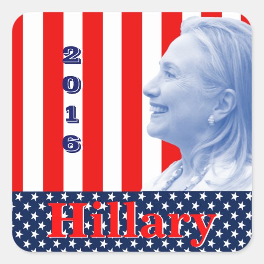 Sticker Carré Hillary Clinton 2016 (Devant)