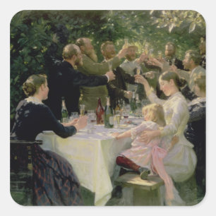 Sticker Carré Hip Hip Hurrah ! Fête d'Artists