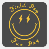 Sticker Carré Hippie Field Day Fun Day Pour Enseignants Enfants  (Devant)